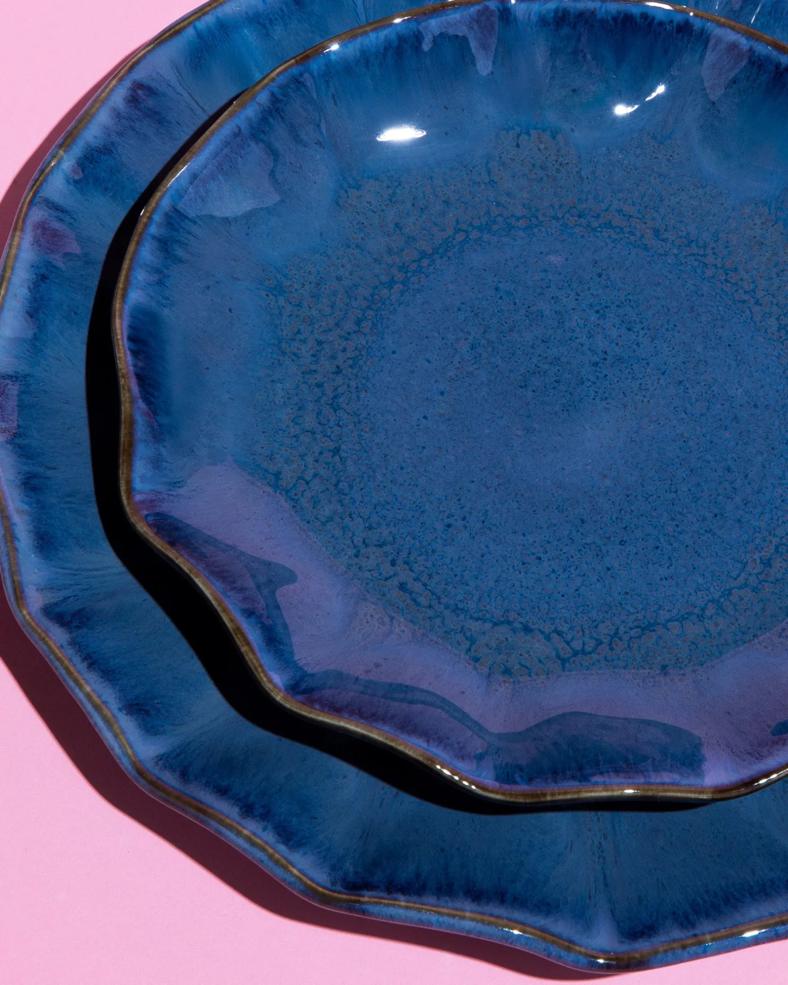 Pérola Teller klein shell dunkelblau