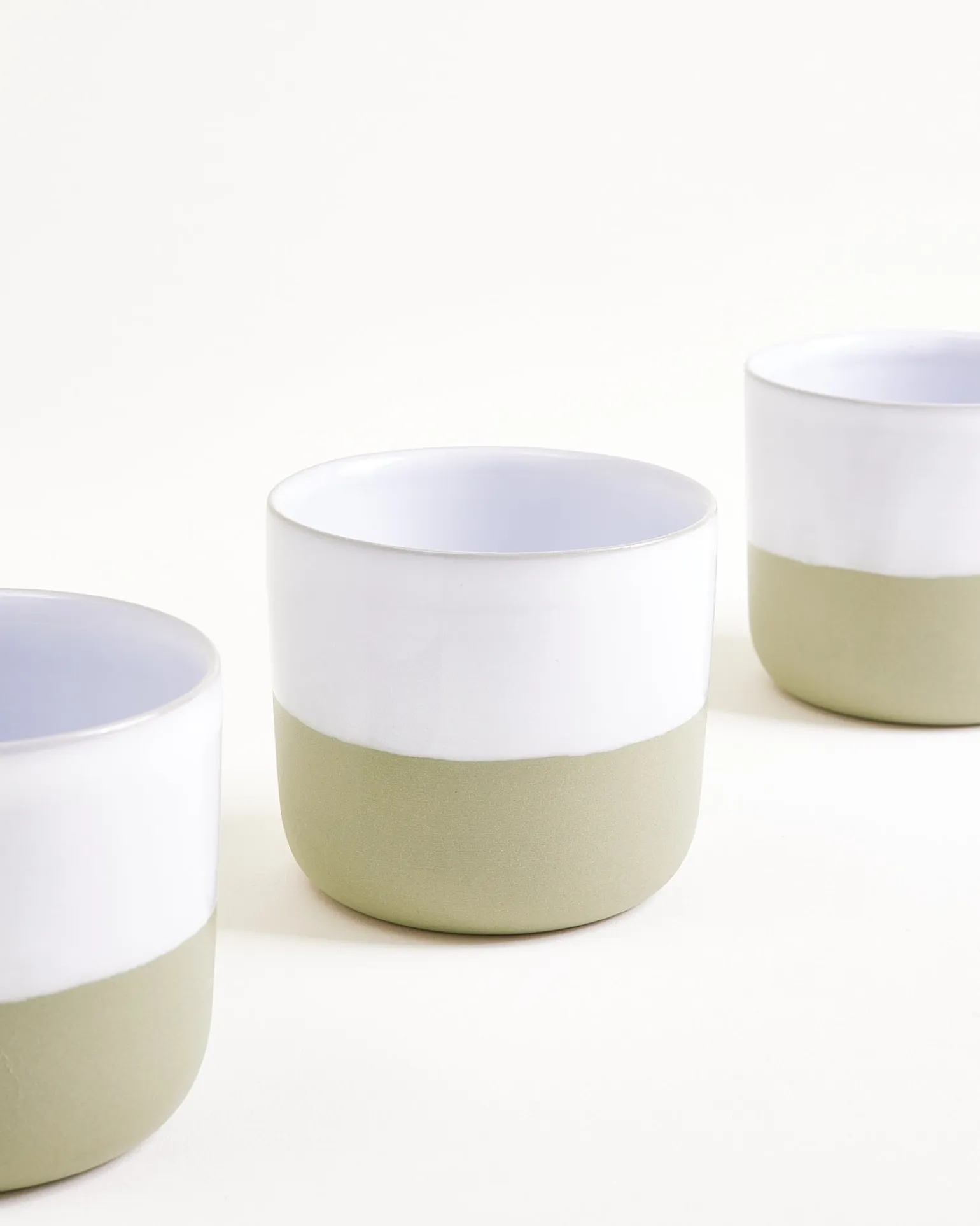Seda Becher klein salbeigrün weiß 6er-Set