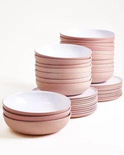 Seda Geschirr-Set rosé weiß 40-teilig