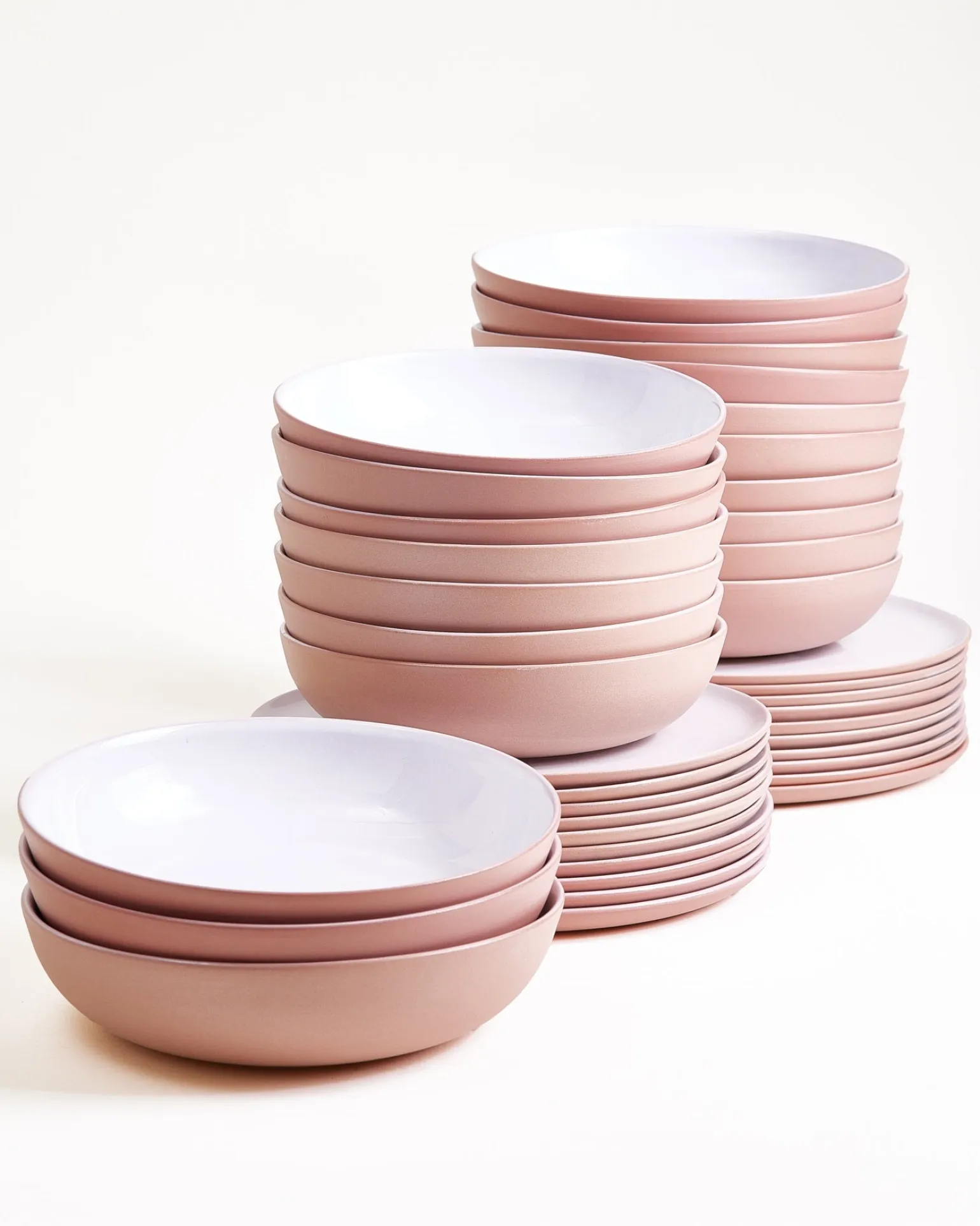 Seda Geschirr-Set rosé weiß 40-teilig