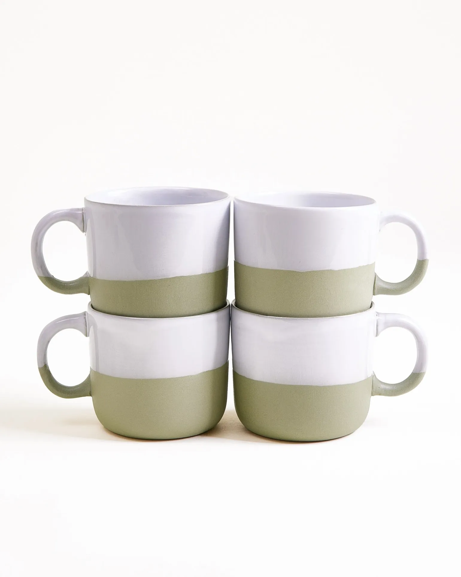 Seda Tasse klein salbeigrün weiß 4er-Set