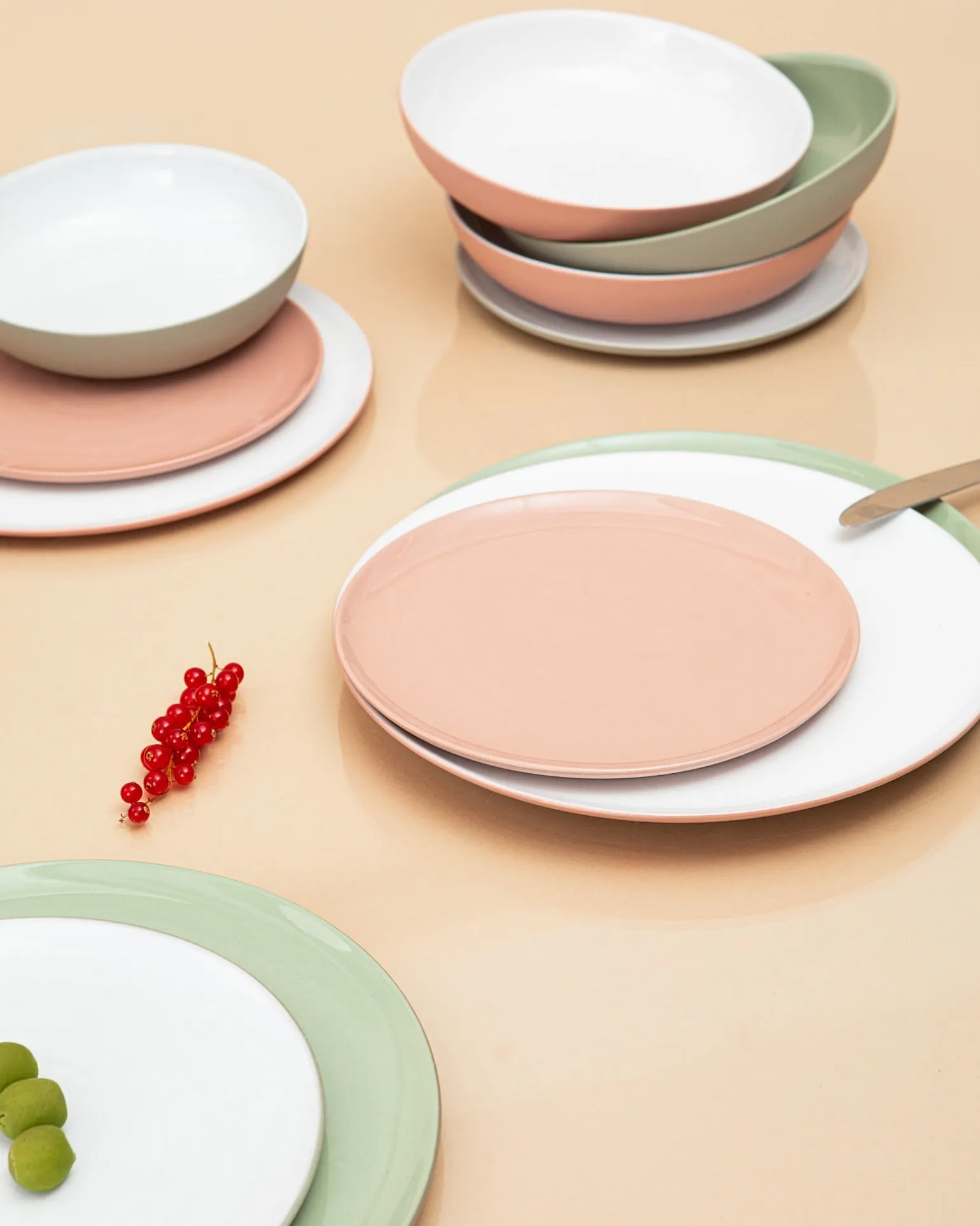 Seda Teller groß rosé weiß