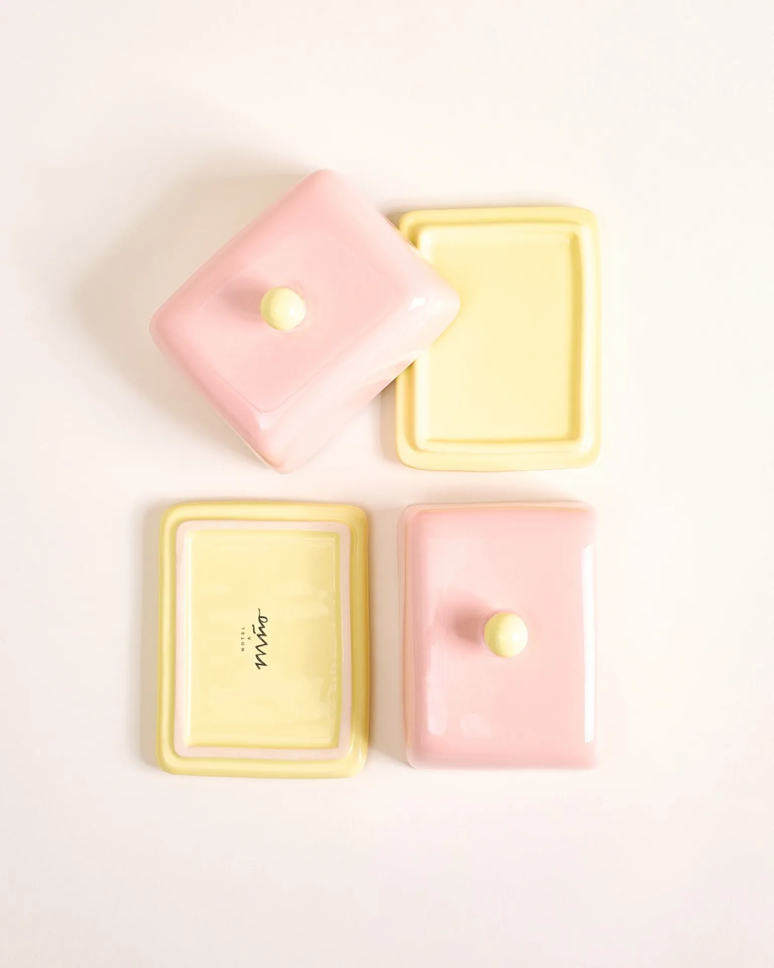 Seia Butterdose rosa gelb
