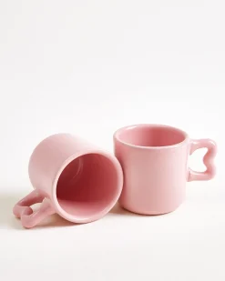 Seia Espressotasse & Espressountertasse Herz rosa
