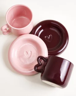 Seia Geschenk-Set Herz rosa burgund 3-teilig