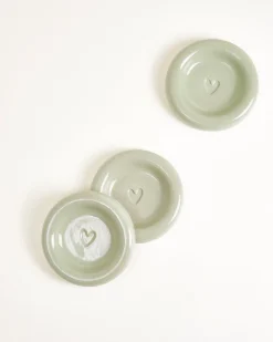 Seia Tasse & Untertasse Herz salbeigrün
