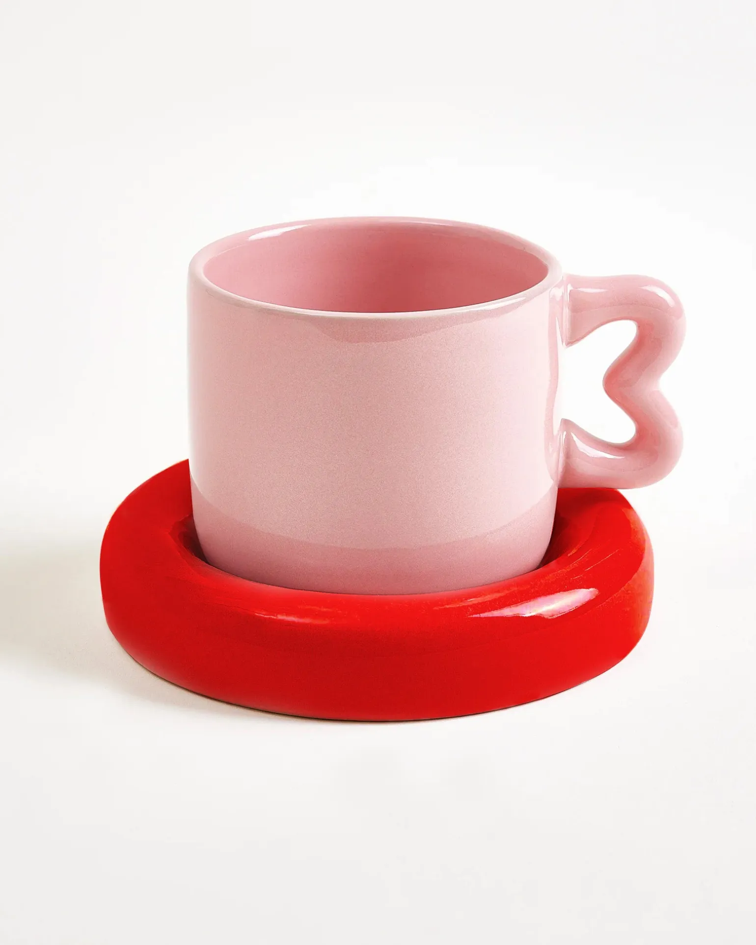 Seia Tasse & Untertasse Herz rosa rot