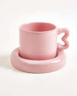 Seia Tasse & Untertasse Herz rosa
