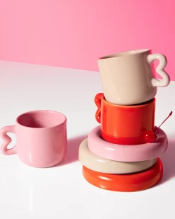 Seia Tasse & Untertasse Herz rosa