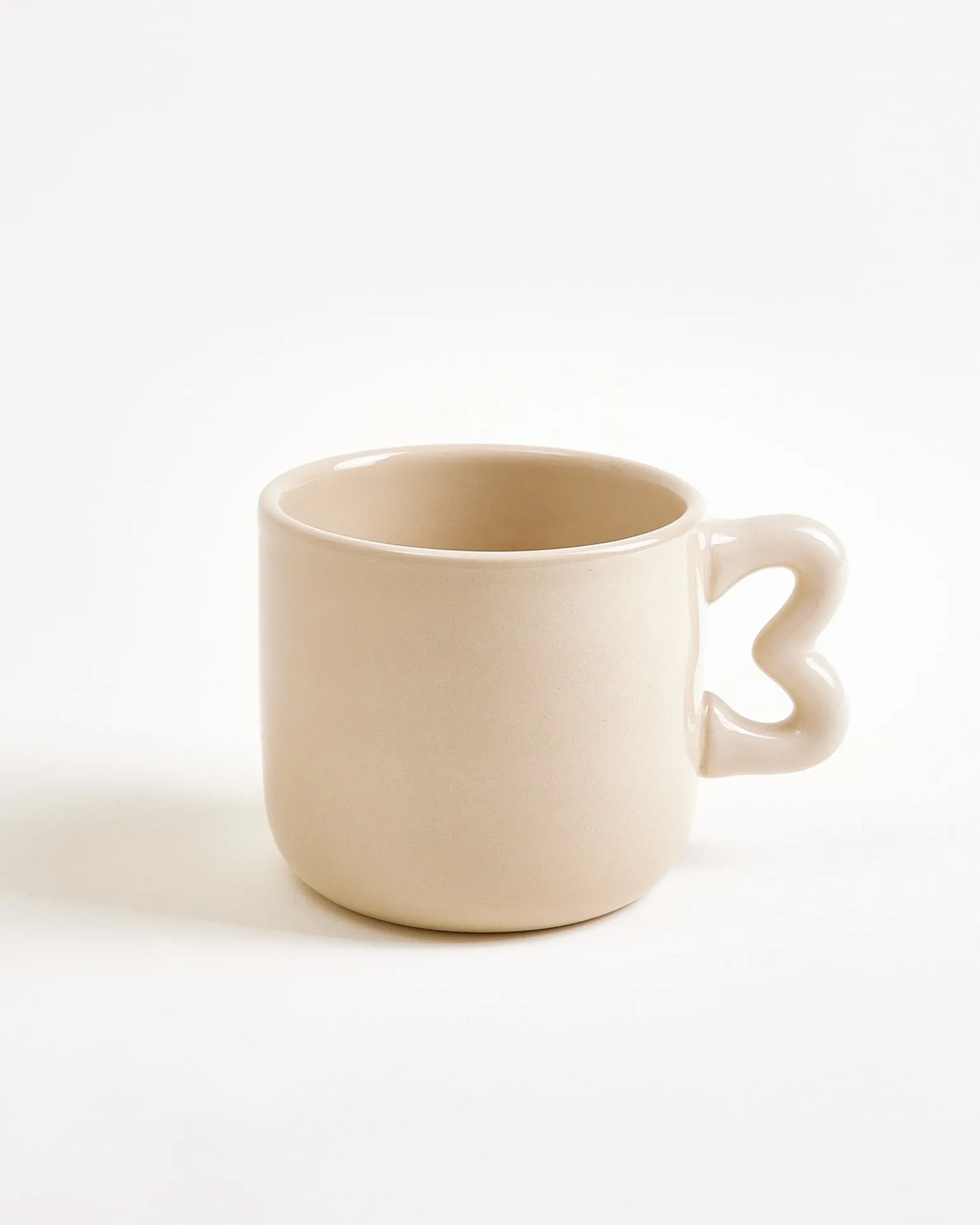 Seia Tasse & Untertasse Herz dunkelgrün sand