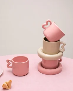 Seia Tasse & Untertasse Herz sand