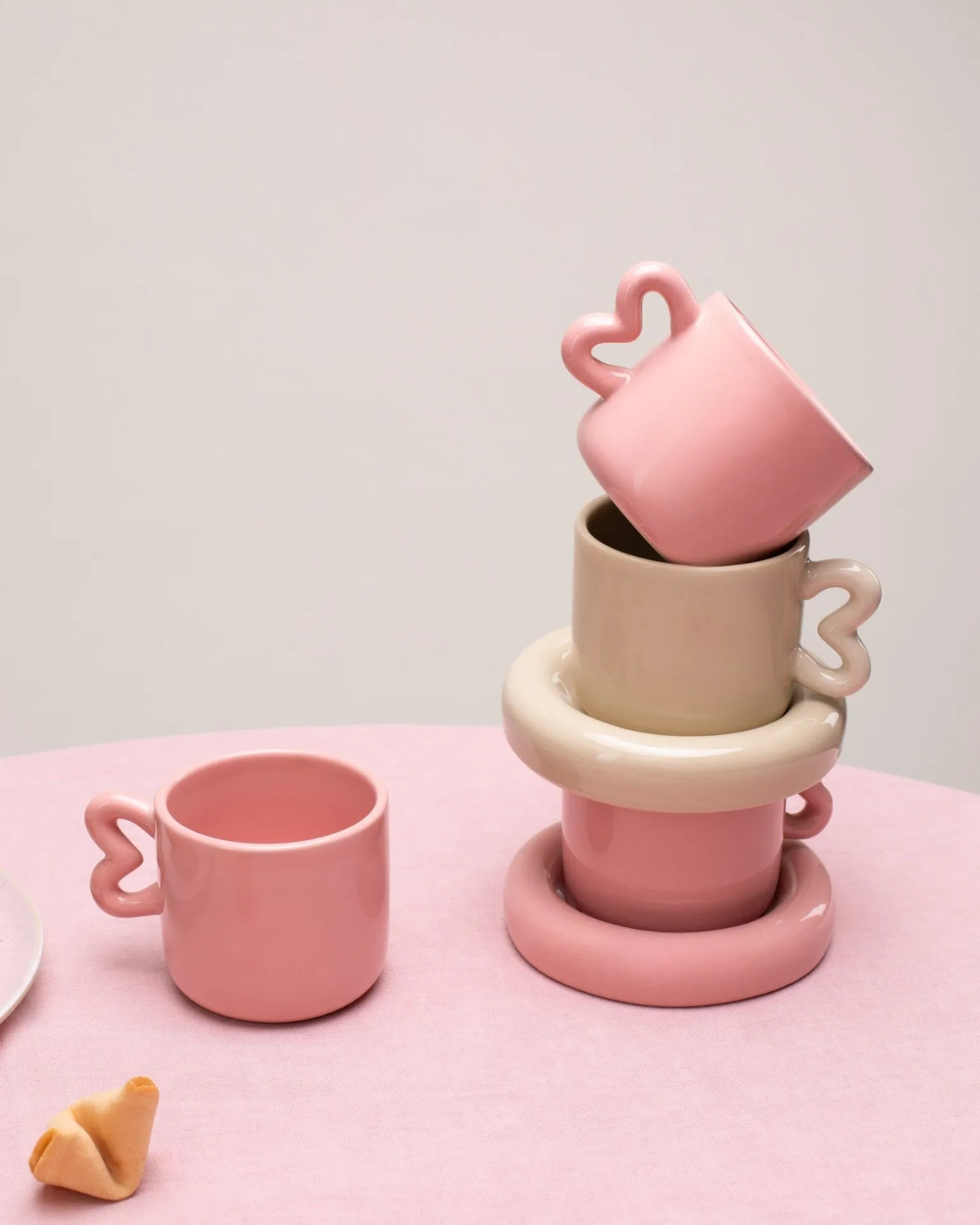 Seia Tasse & Untertasse Herz sand