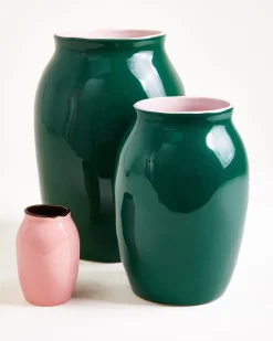 Sombra Vase L dunkelgrün rosé
