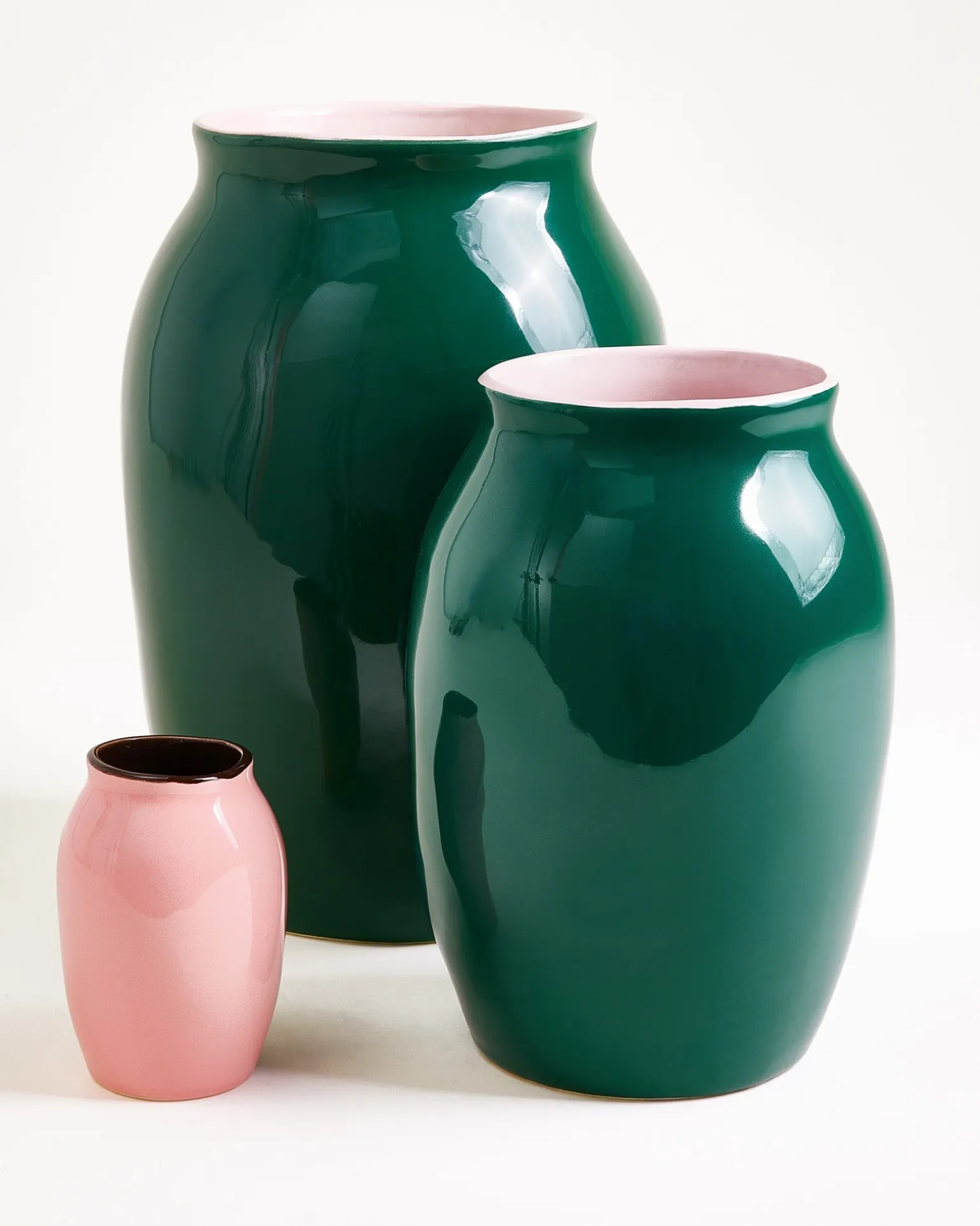 Sombra Vase L dunkelgrün rosé