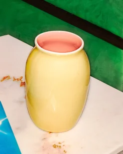 Sombra Vase M gelb rosa