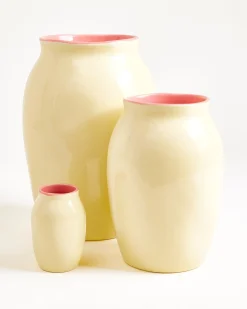 Sombra Vase M gelb rosa
