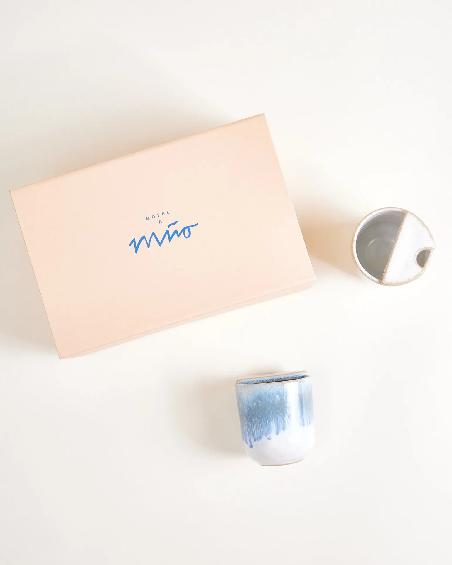 To-Go Becher klein Geschenk-Set hellblau sand 3-teilig