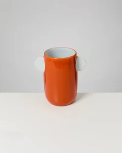 Tomar Vase M orange hellblau