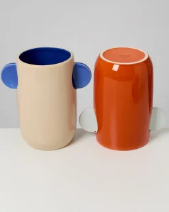 Tomar Vase M orange hellblau