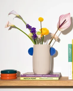 Tomar Vase M sand blau