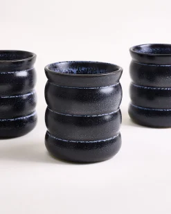 Turmalina Becher groß bubble schwarz 6er-Set