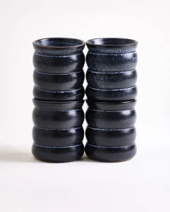 Turmalina Becher groß bubble schwarz 4er-Set