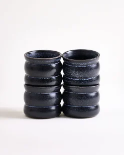 Turmalina Becher klein bubble schwarz 4er-Set